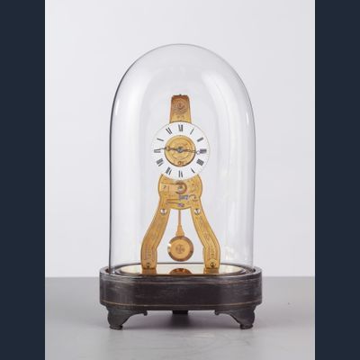 French Grand Exhibition Skeleton Clock, circa 1880