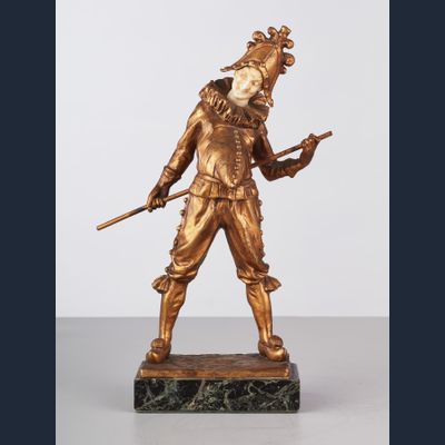 A French Art Deco Harlequin Bronze by Luce, circa 1910