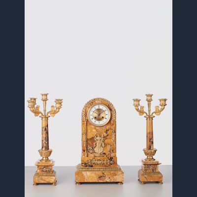 Bruin Marmer Klokstel