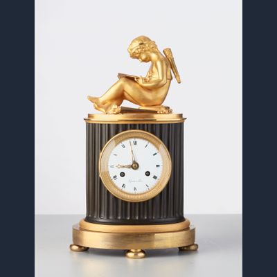 An elegant French ‘Empire’ library mantel clock, circa 1820