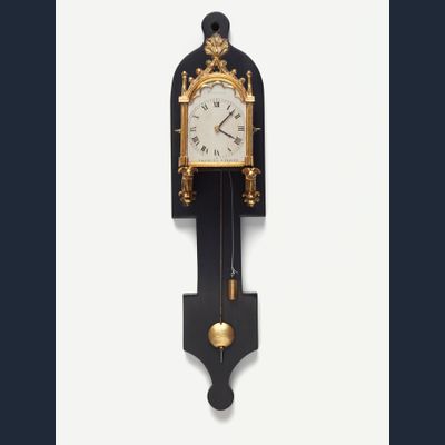 An unusual miniature Austrian ‘gothic revival’ wall clock, circa 1835