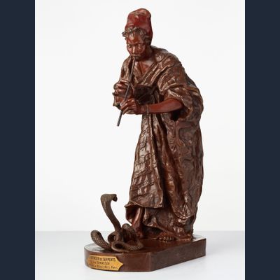 Snake charmer bronze