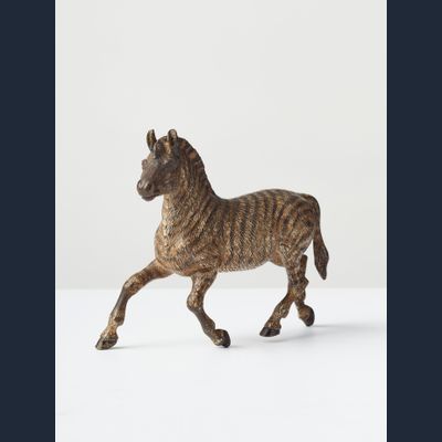 A striking Austrian cold painted 'Vienna Bronze' of a Zebra, circa 1890