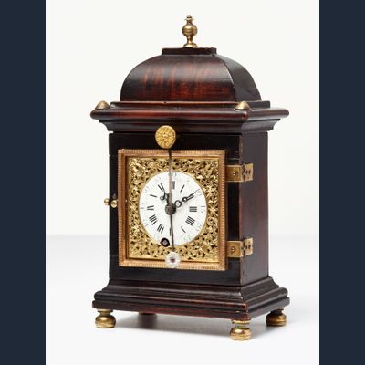 A handsome small south German walnut bracket clock by Gruony, circa 1770.