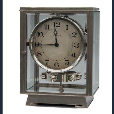 M155 Nickel plated art deco J. L. Reutter four-glass Atmos clock