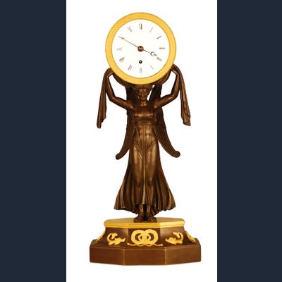 M164 Bronze 'Aurora' clock with fusee movement.