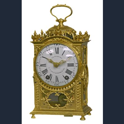 C13 Ormolu Quarter-Repeating 'Pendule d'Officier'LeFebure a Fontainebleau.