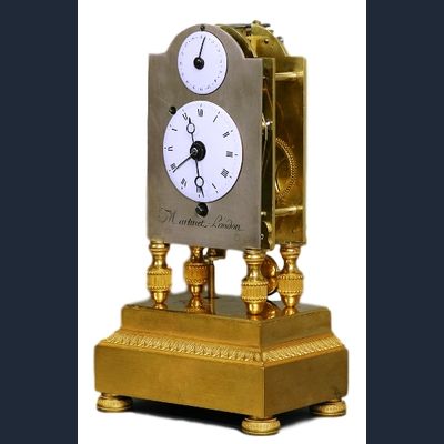 S14 Ormolu and silvered-bronze mantle clock