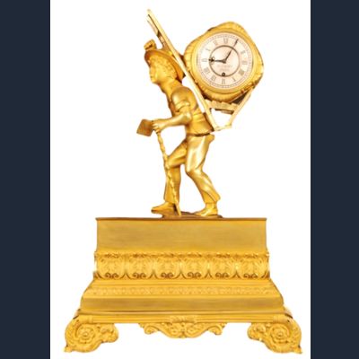 ABS-13 Gilt bronze ' portefaix' clock, miniature