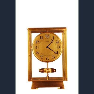 M195 Grote verguld bronzen Atmos klok, Reutter no 6259, 4 glazen, Frankrijk