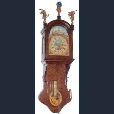 DW09  Frisian Wall clock 'Spinnekopje' with rocking ships automaton