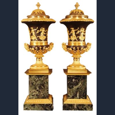 CA11 Empire vases plus mantel clock, PIERRE-PHILIPPE THOMIRE