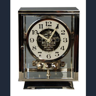 M219 Nikkel art deco JL Reutter vier glazen Atmos klok