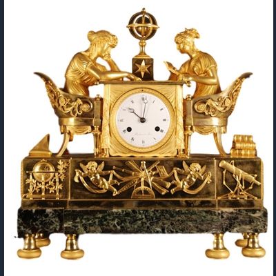 M63 French mantle clock ‘La leçon d’Astronomie’