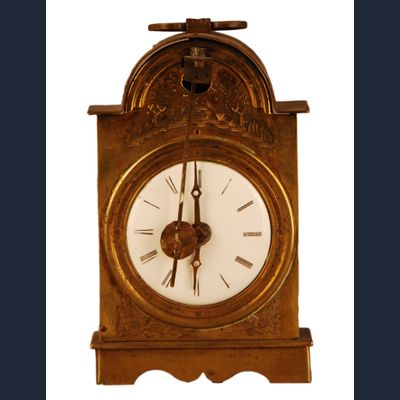 C03 Miniatuur gegraveerde vorderzapler reisklokje