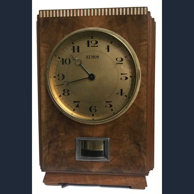 M238 Houten Atmos klok, walnoot fineer, J.L. Reutter, model LG I, Nr 602