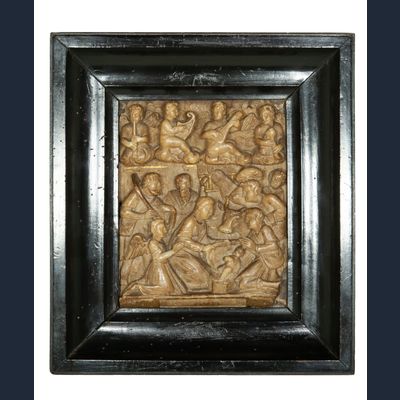 Albasten Reliëf met de Voorstelling van 'De Aanbidding door de Herders' - Hans van Haechten