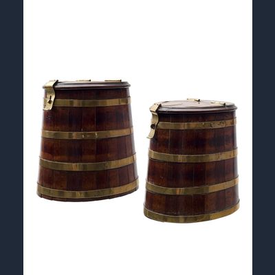 A Pair Mahogany Herringbarrels