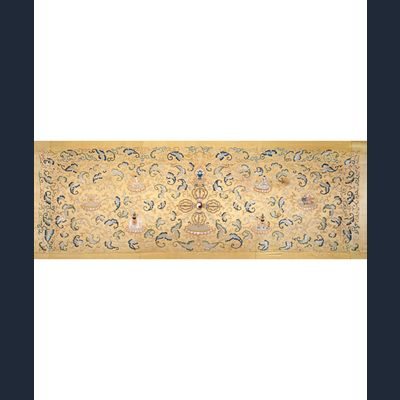 Gold Silk Embroidered Panel