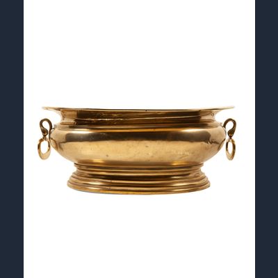 A Large Baroque Brass Wine Cistern with Handles