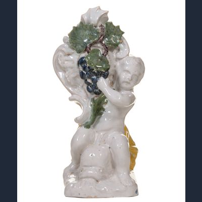 A Schrezheim Faïence Statuette Representing the 'Autumn'