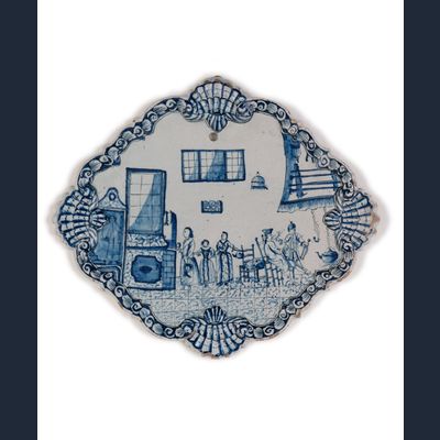 Een Blauw en Witte Delftse Plaquette