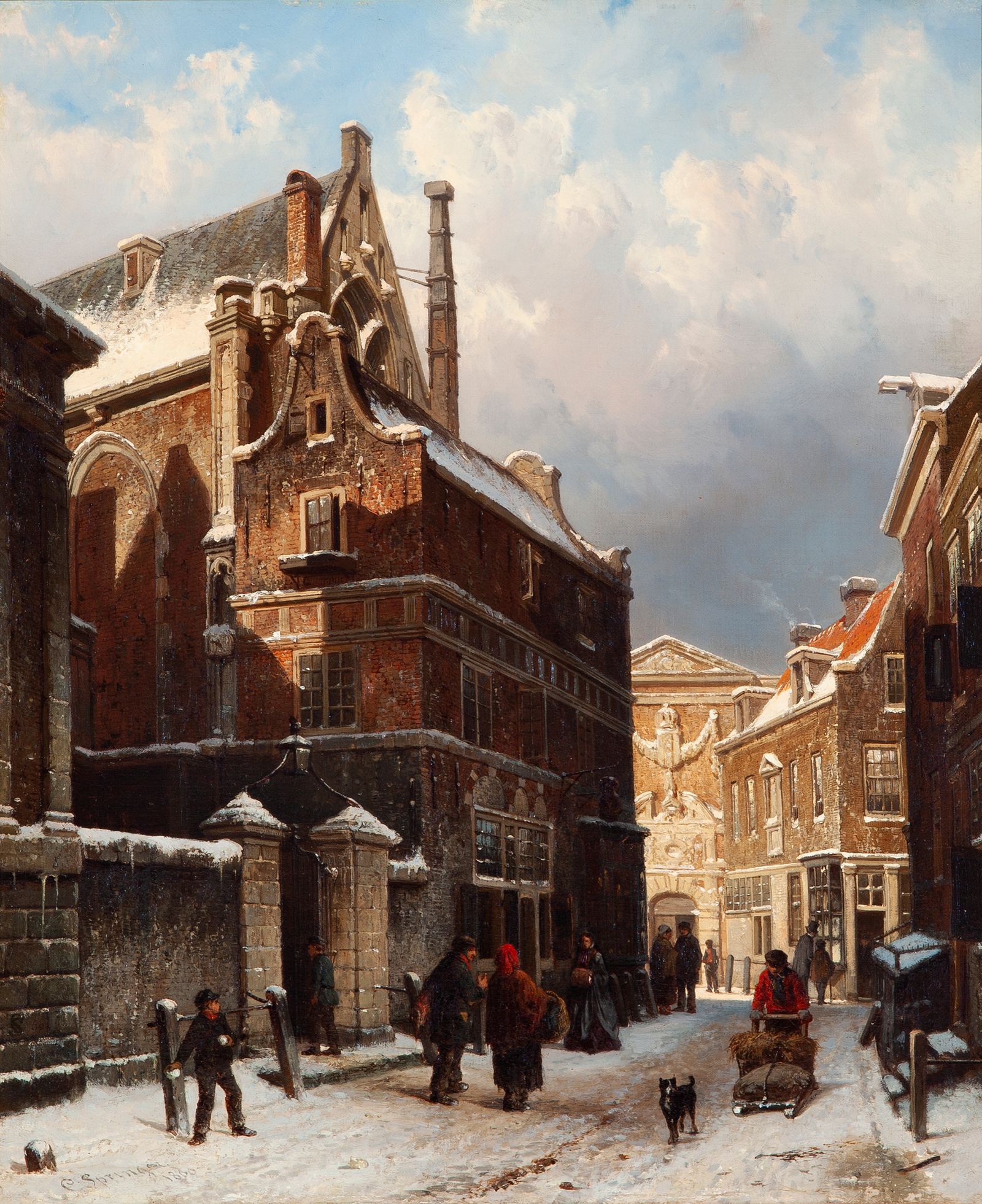The Nieuwezijdskapel with the snow-covered Wijde Capelsteeg, the Burgerweeshuis in the distance