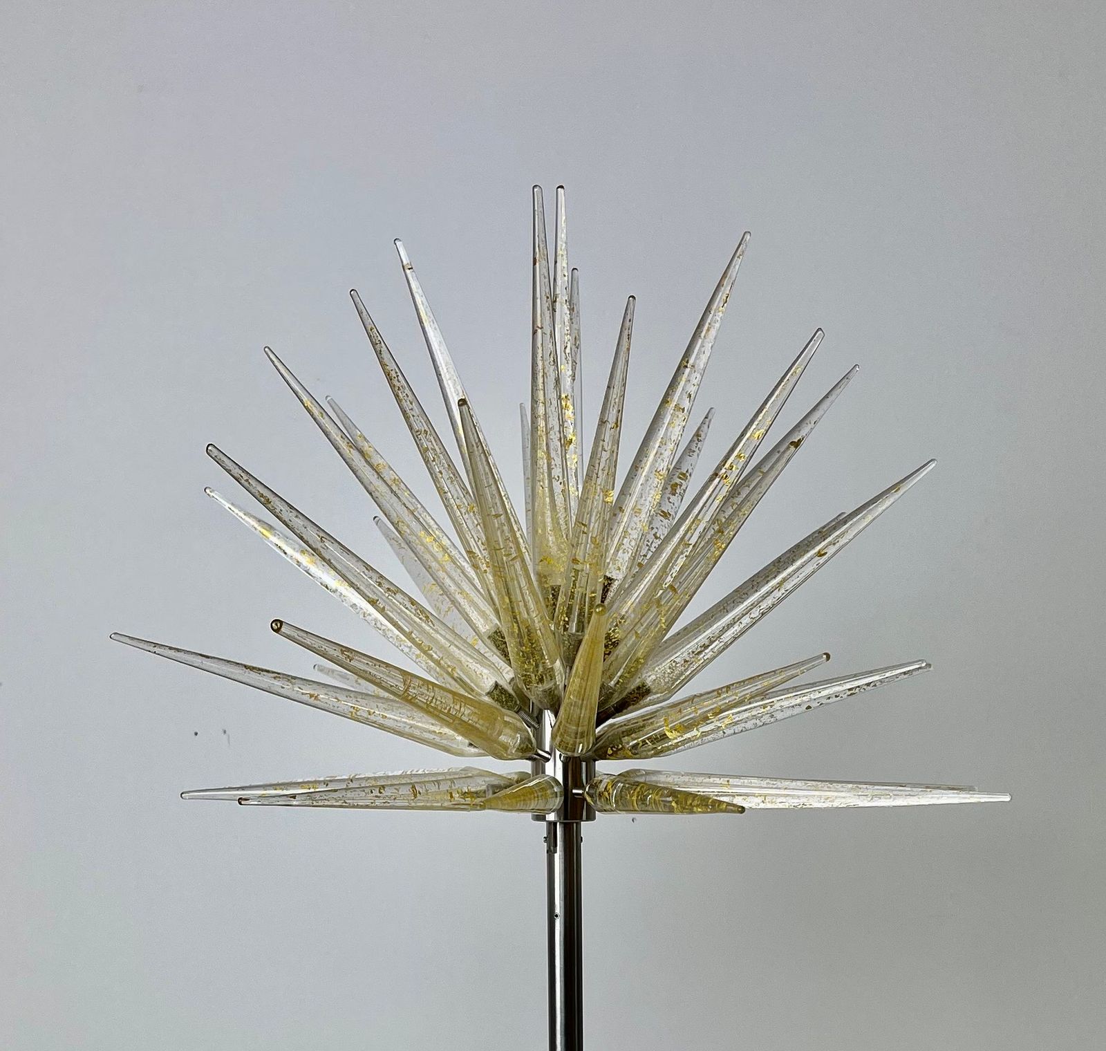 Neil Wilkin, sandstone feet with clear glass blades and gold flakes, 1999