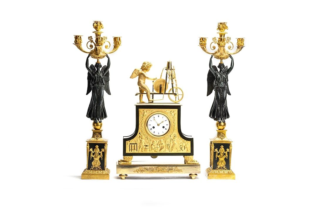Empire mantel clock