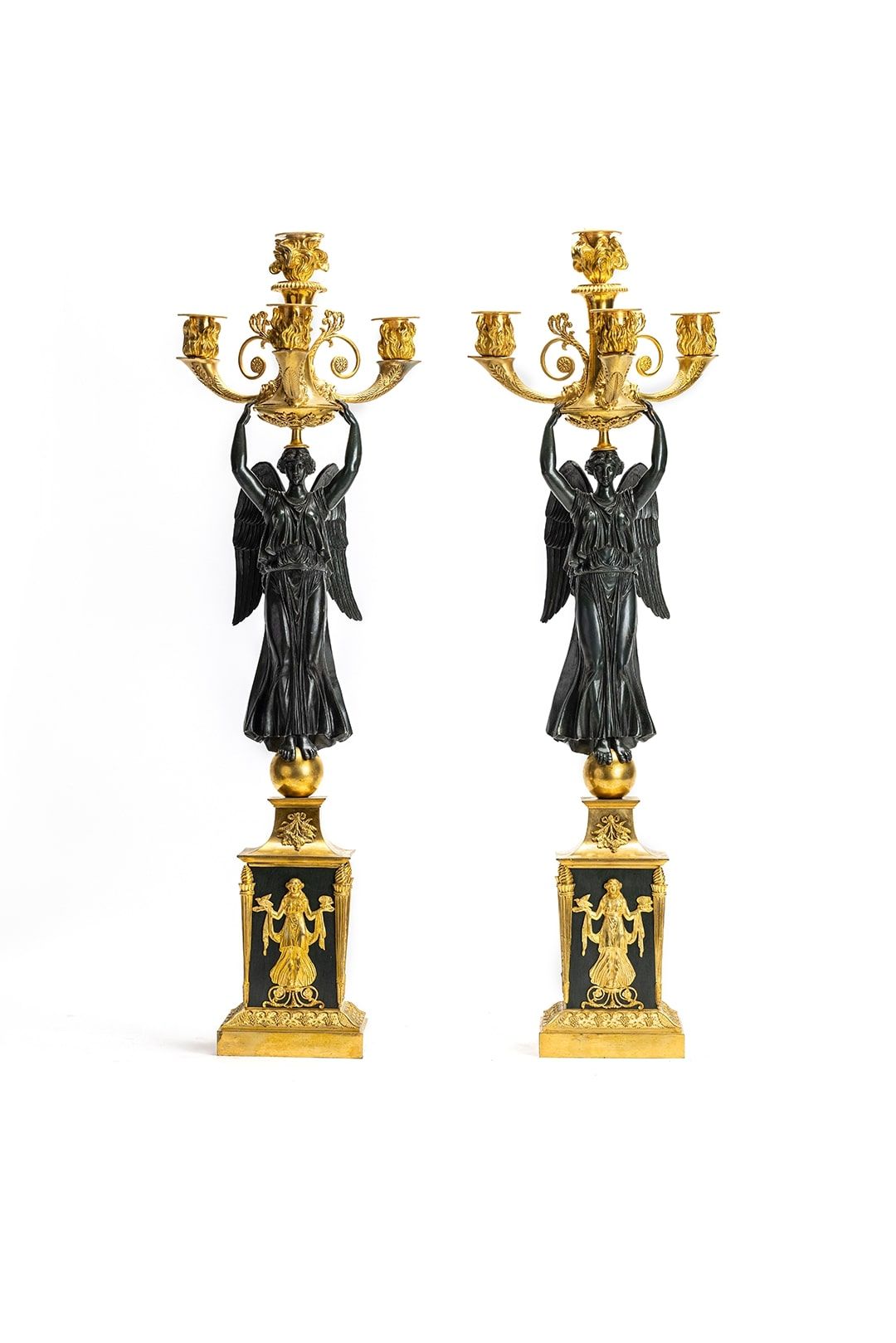 Set of two french empire candelabra