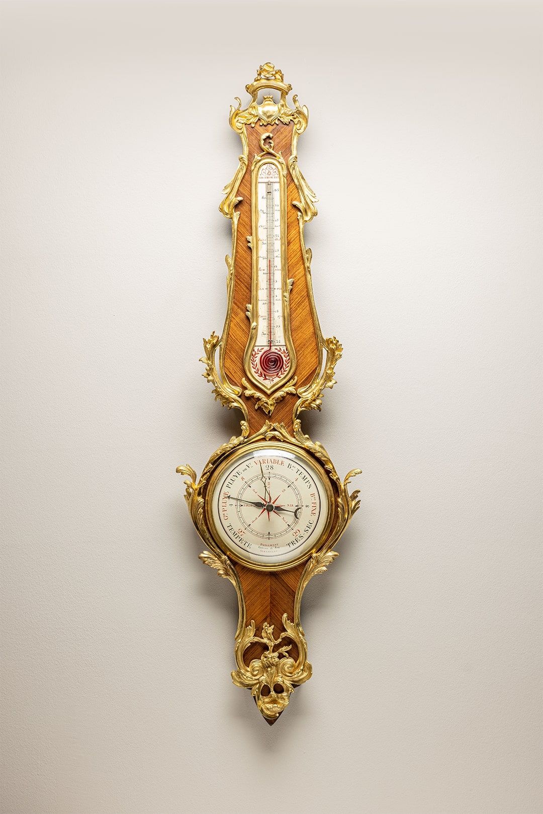 Rosewood Banjo Barometer with Thermometer