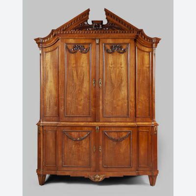 A Fine Dutch Louis Seize mahogany cabinet