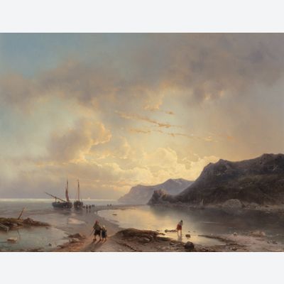LOUIS JOHAN HENDRIK MEIJER (1809-1866) – EVENING TWILIGHT BY THE SEA