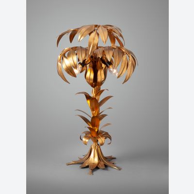 A highly decorative Palm tree lamp by Hans Kögl