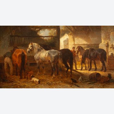 Horse stable covered in sunshine