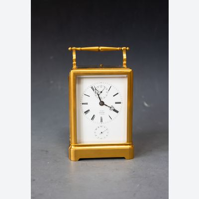 One piece case carriage clock, reisklok met chronometergang, Henry Robert à Paris. Ca. 1840.