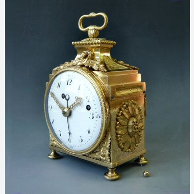 A Louis XVI pendule d'officier, a Swiss travelling clock made around 1780-90.