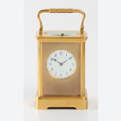 A French carriage clock with rare striking, retailer Grottendieck Brussel, circa 1880