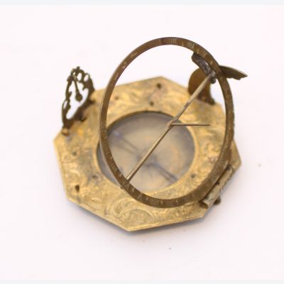 A German brass pocket sundial Andreas Vogler, circa 1740