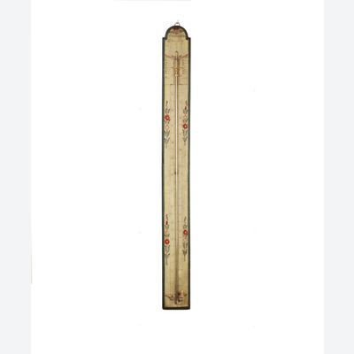 Een Franse polychroom beschilderde barometer, circa 1800