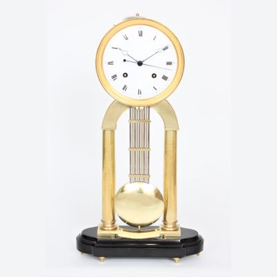 A large brass skeleton regulator attr. Hubert Sarton, circa 1820.