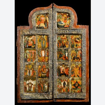 Two Wings of a Triptych with Church Feasts