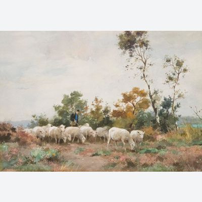 Schaapherder met kudde