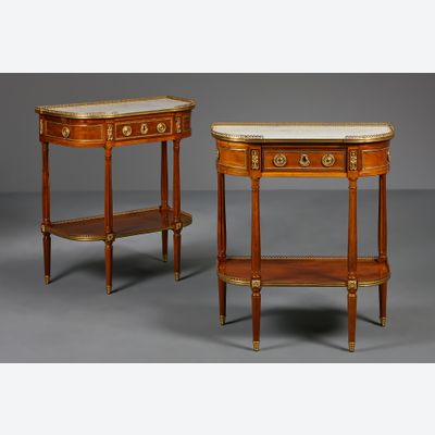 Paar Franse Louis XVI consoles dessertes