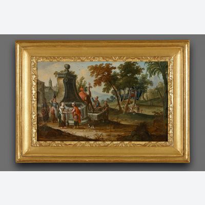 Oostenrijkse Louis XVI Schilderijklok met automaat