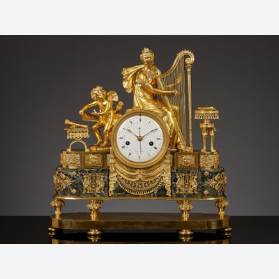 French Empire mantel clock, Laurent