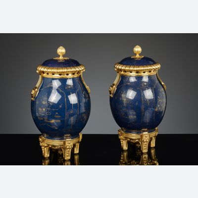 Pair of French Louis XVI mounted potpourri pots