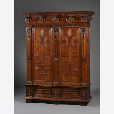 Holländischer zweitüriger Renaissance Schrank