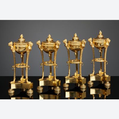 Vier Franse Empire cassolettes