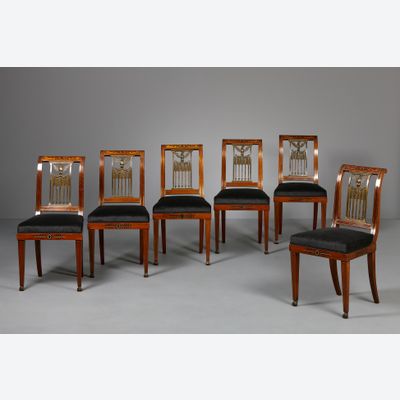 Six French Empire chairs